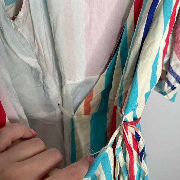 Lulu’s Women’s‎ Caliente Multi Striped Off-the-Shoulder Wrap Dress Size M NWT - Picture 7 of 10